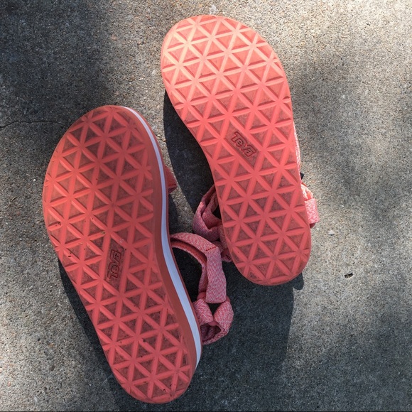 **SOLD***Orange and white platform Tevas - Picture 4 of 5